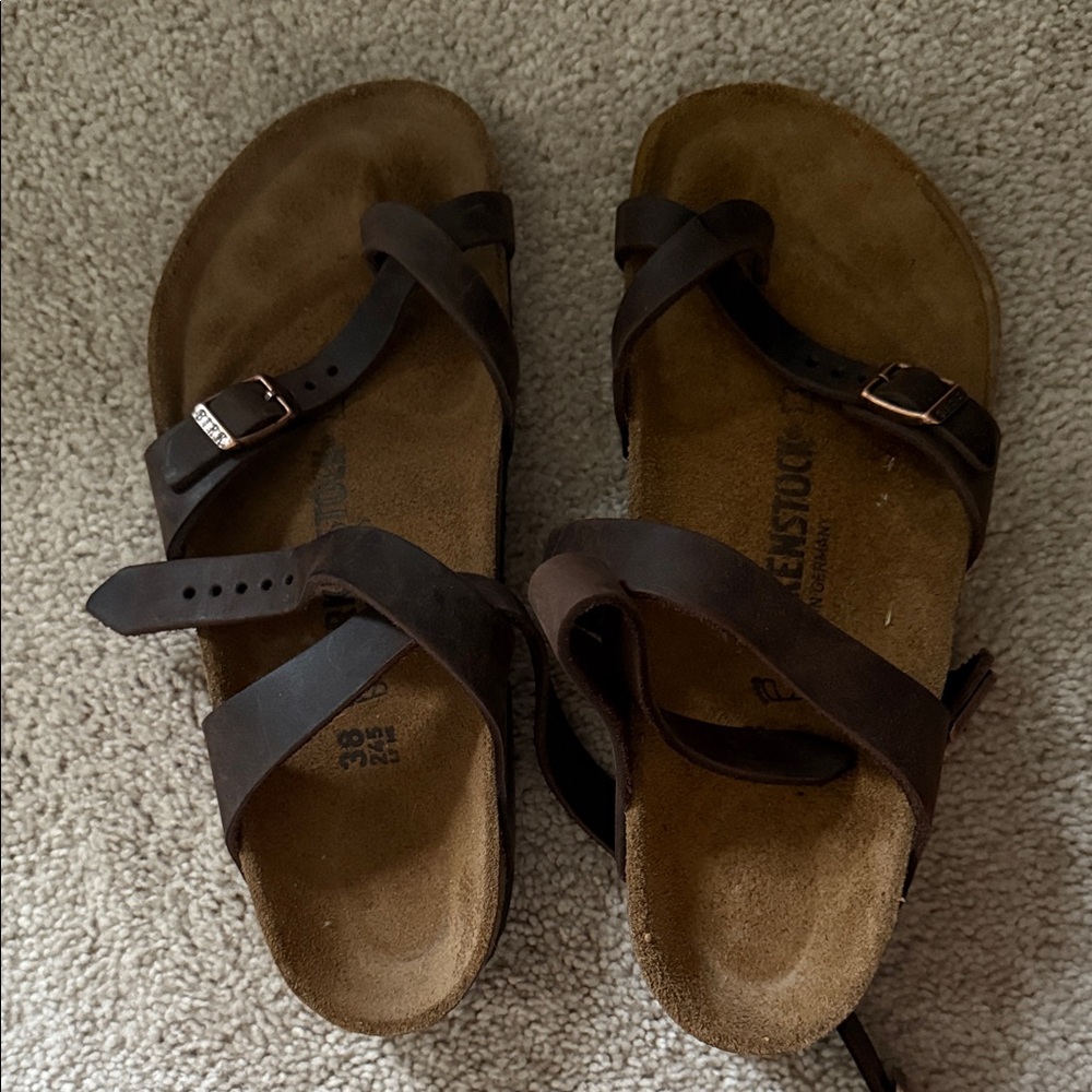 Birkenstock Dark Brown Leather Sandals